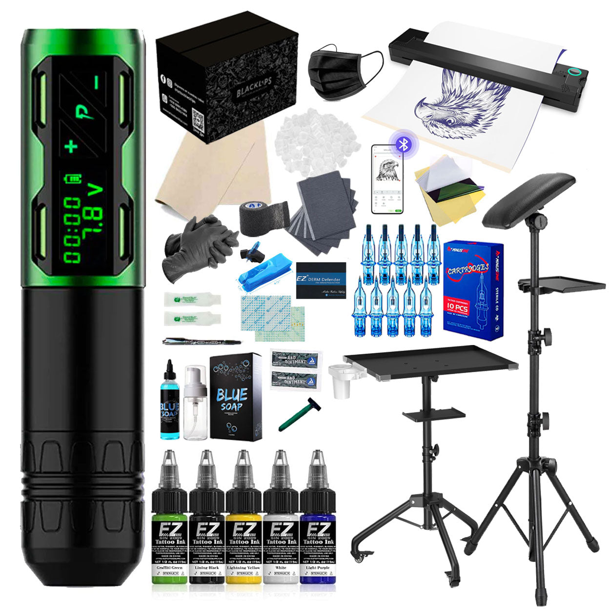 Kit de tatuajes profesional y muebles de estudio - EZ Tattoo Studio Special | Elite+