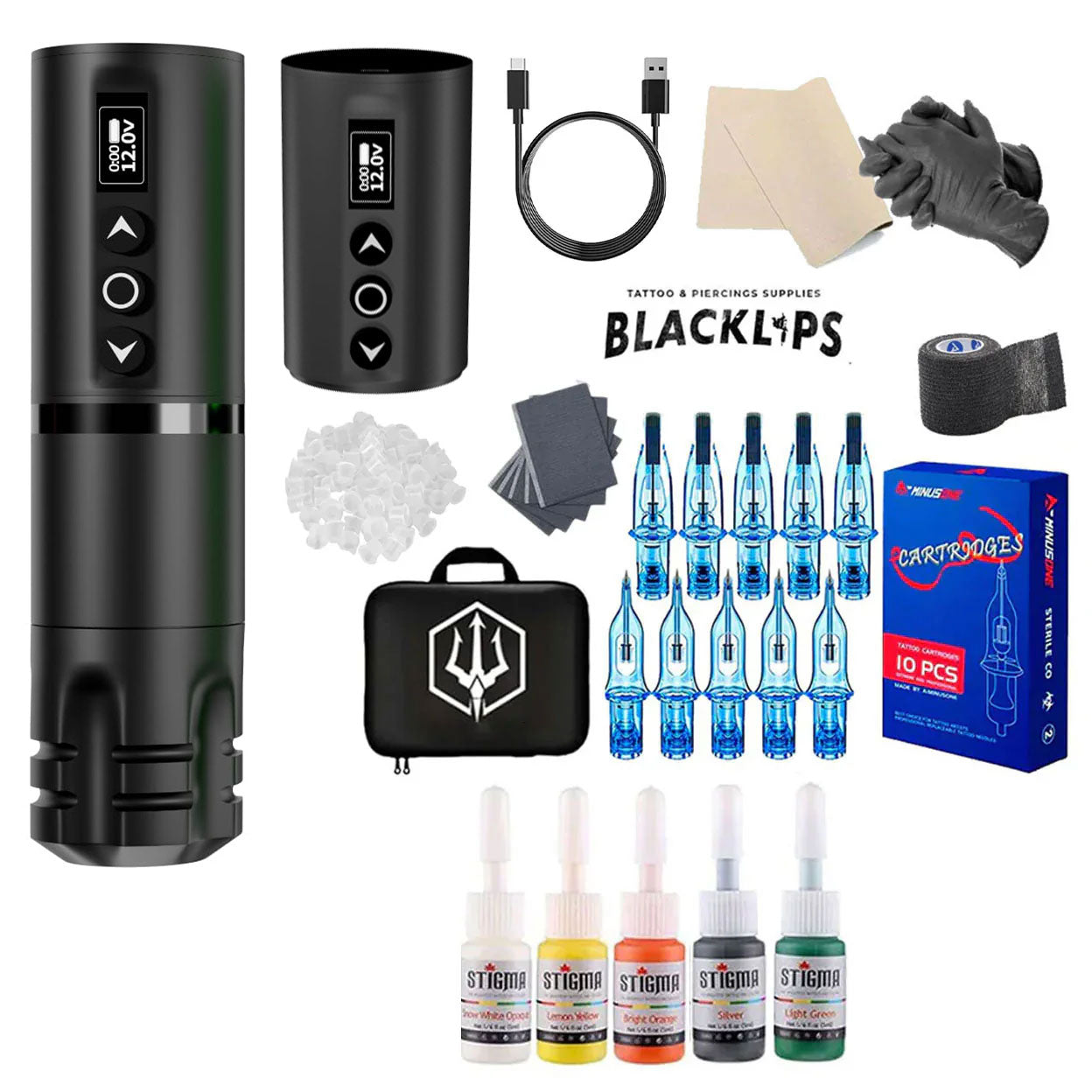 Kit De Tatuajes Profesional Para Tatuar y Microblading - RTX EZ Pen Machine Wireless