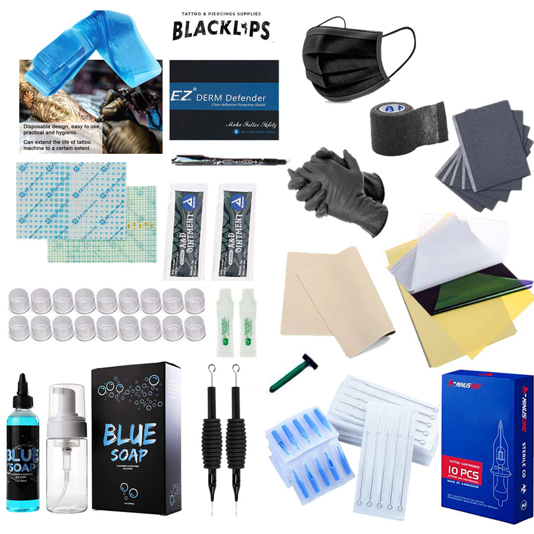 Kit esencial de suministros para micropigmentación o máquinas de tatuaje bobina