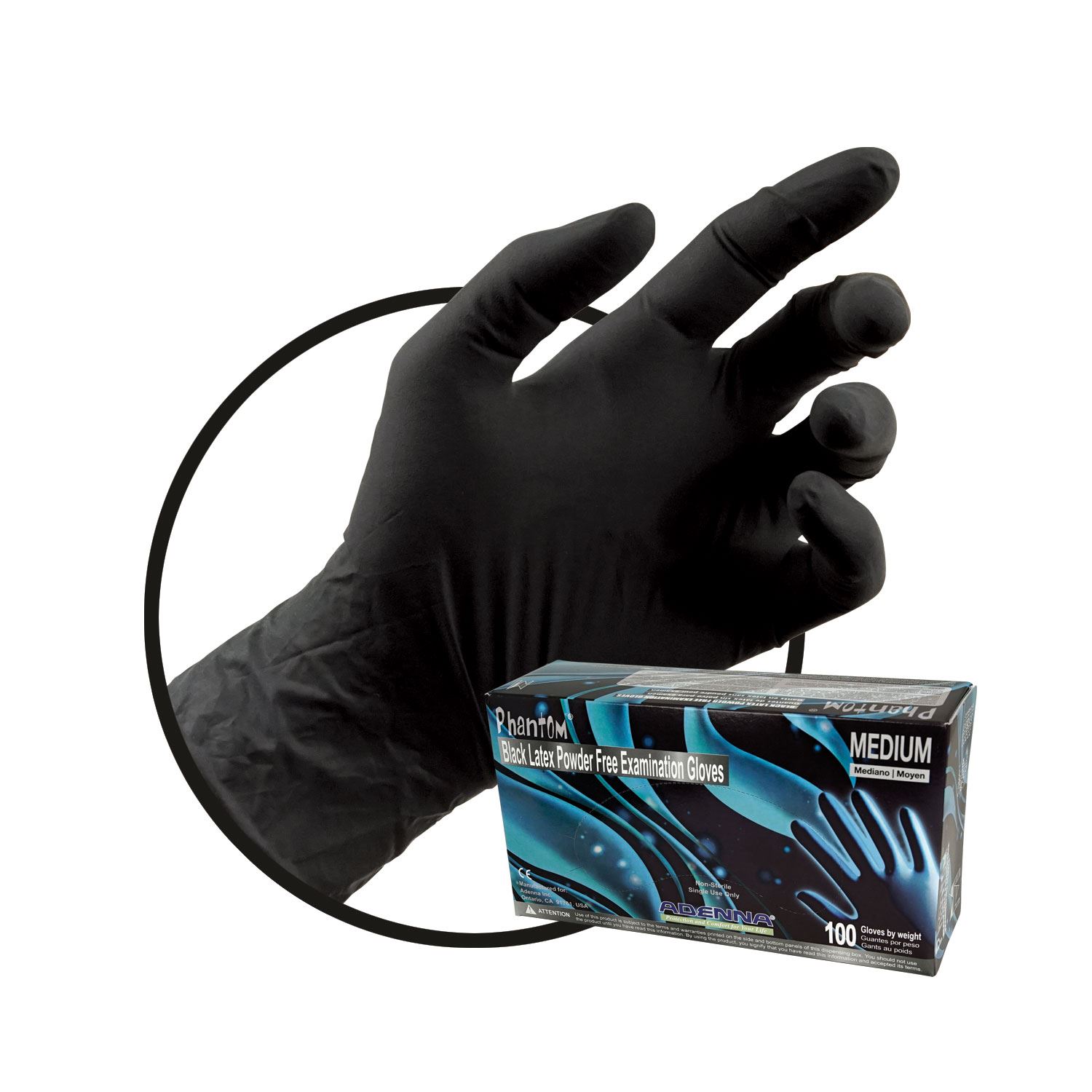 Box of black nitrile gloves