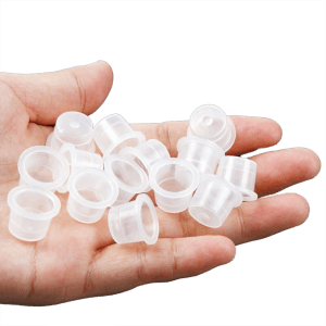 Flat base ink cups for tattoos