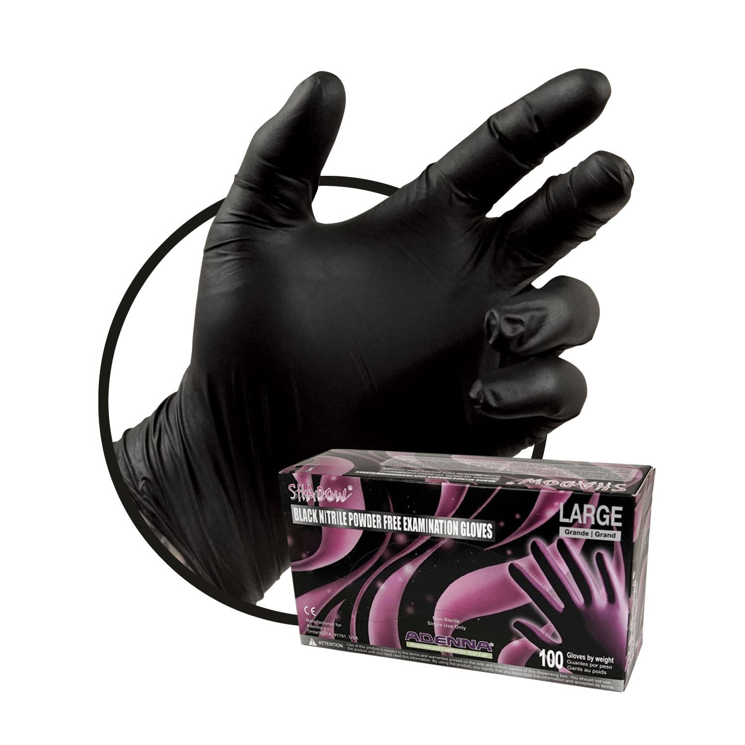 Box of black nitrile gloves