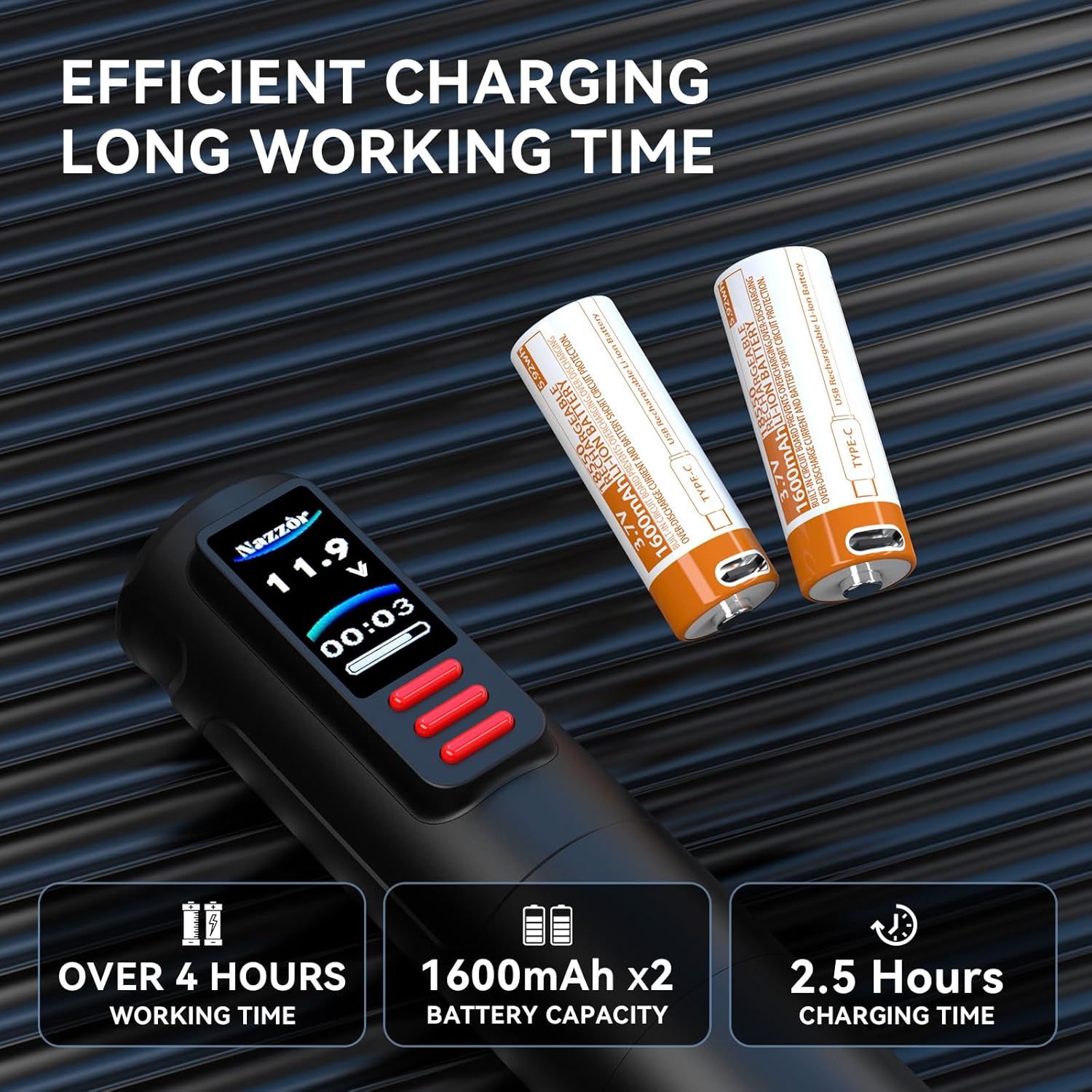 Kit de tatuajes profesional  - Nazzor Pro+ con Batería Adicional Recargable