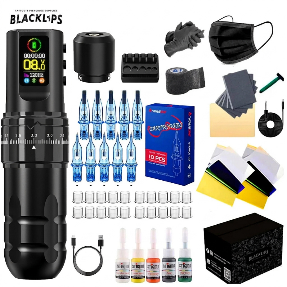 Kit de tatuajes profesional - OOBA EVO PRO máquina DUAL