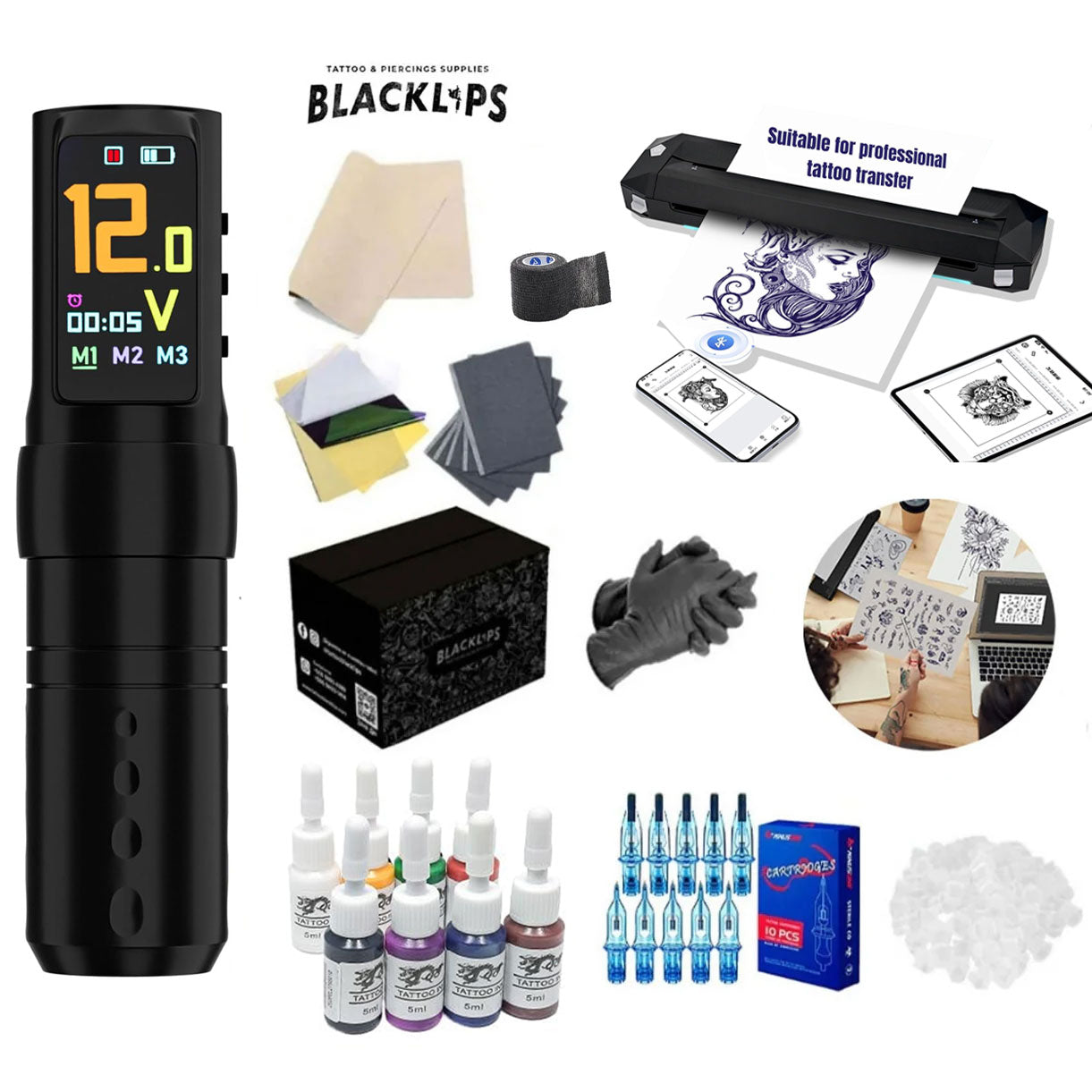 Professional Tattoo Kit for Tattooing - EZ Tattoo KT (STROKE 3.5-4MM)
