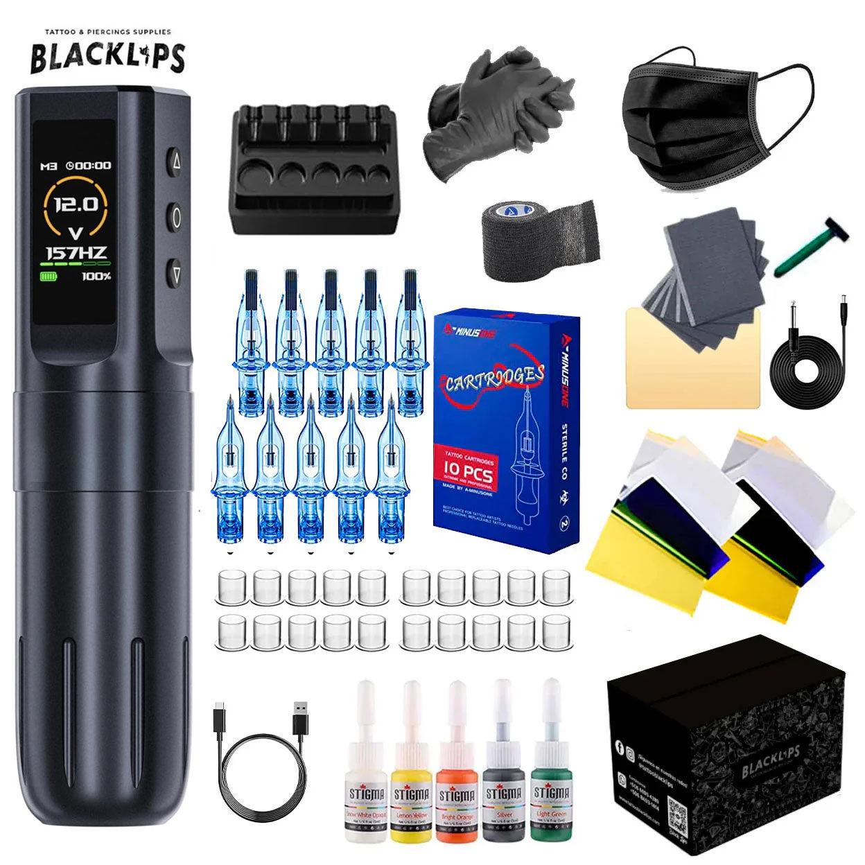 Kit De Tatuajes Profesional Para Tatuar y Microblading - Ozerium X9-Elite