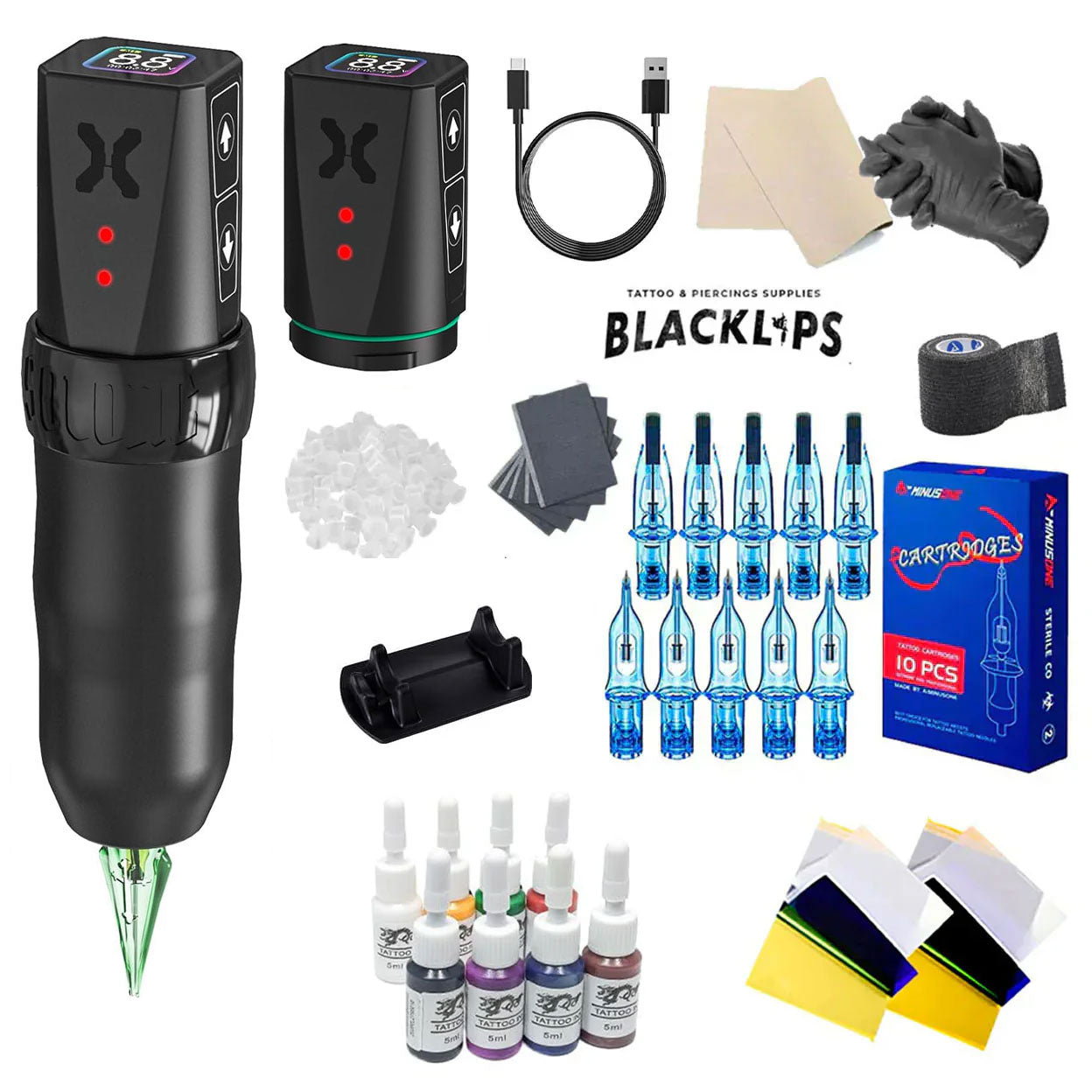 Kit De Tatuajes Profesional Para Tatuar y Microblading - Ozerium X9-Elite + BATERIA EXTRA