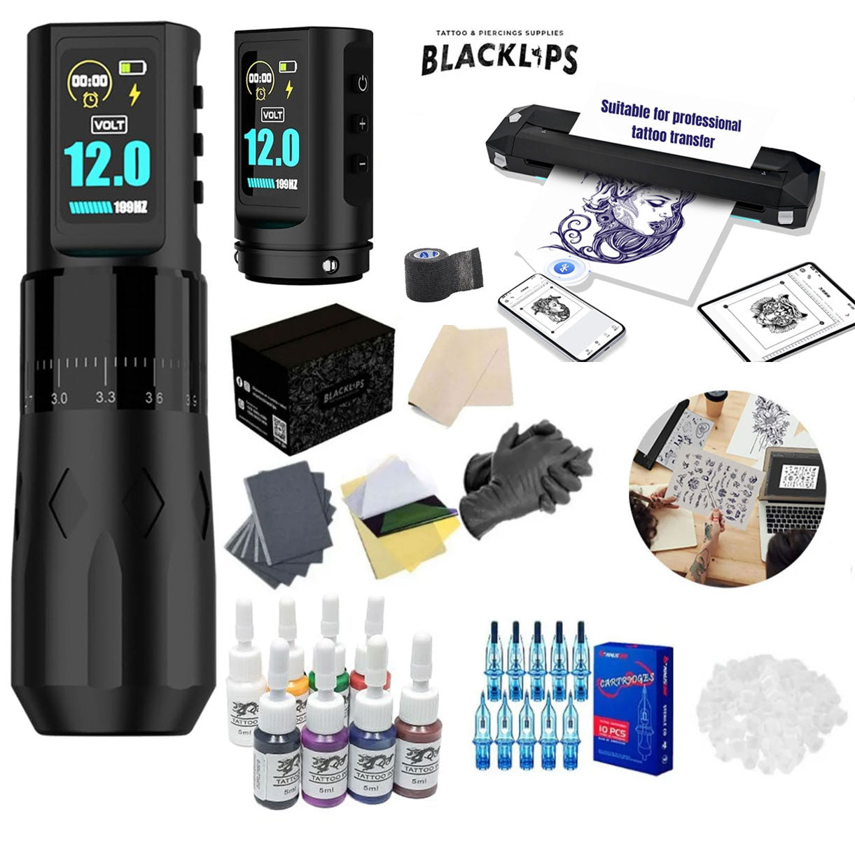 Professional Tattoo Kit for Tattooing - EZ Tattoo KT (STROKE 3.5-4MM)