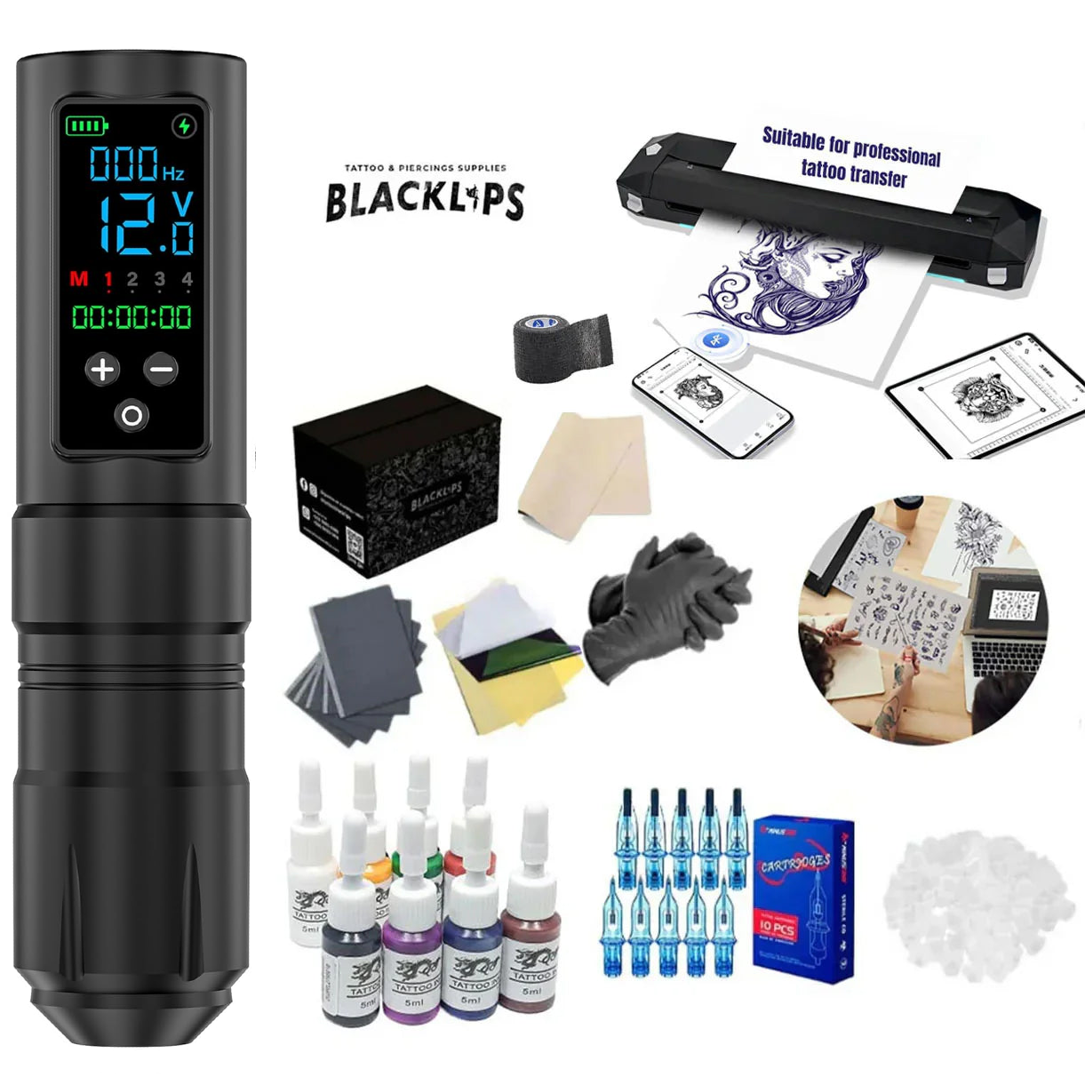 Kit De Tatuajes Profesional Para Tatuar y Microblading - Erice Pro
