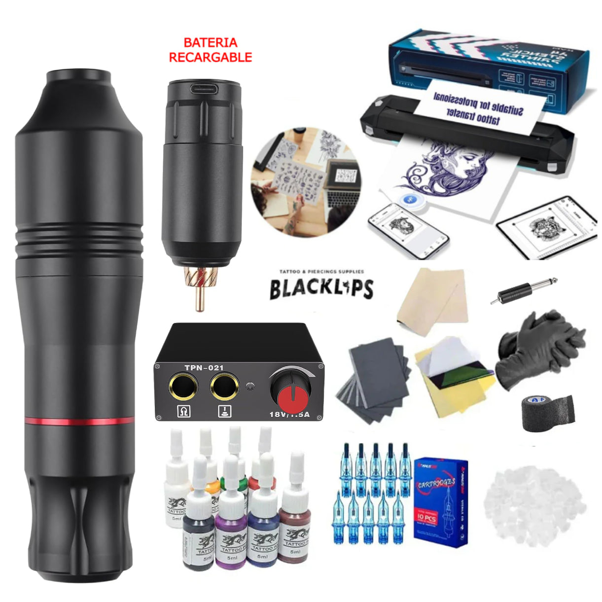 Kit de tatuajes profesional  - Invetus Pro (Fuente de poder adicional)