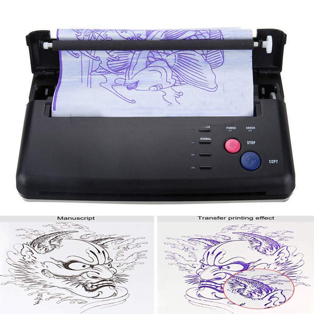Tattoo Thermal Transfer Machine - Black + 5 pcs free transfer paper