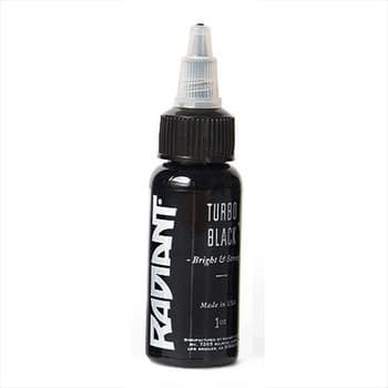 Radiant Turbo Black – Botella de 1/2 oz y 1 oz
